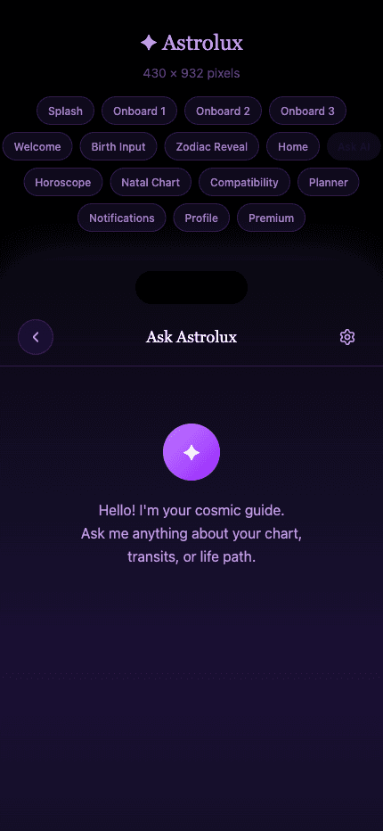 Astrolux AI chat interface