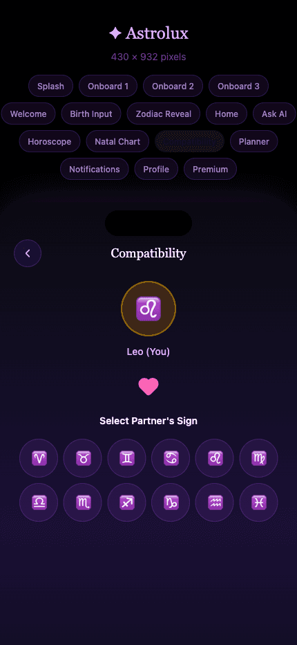 Astrolux compatibility screen